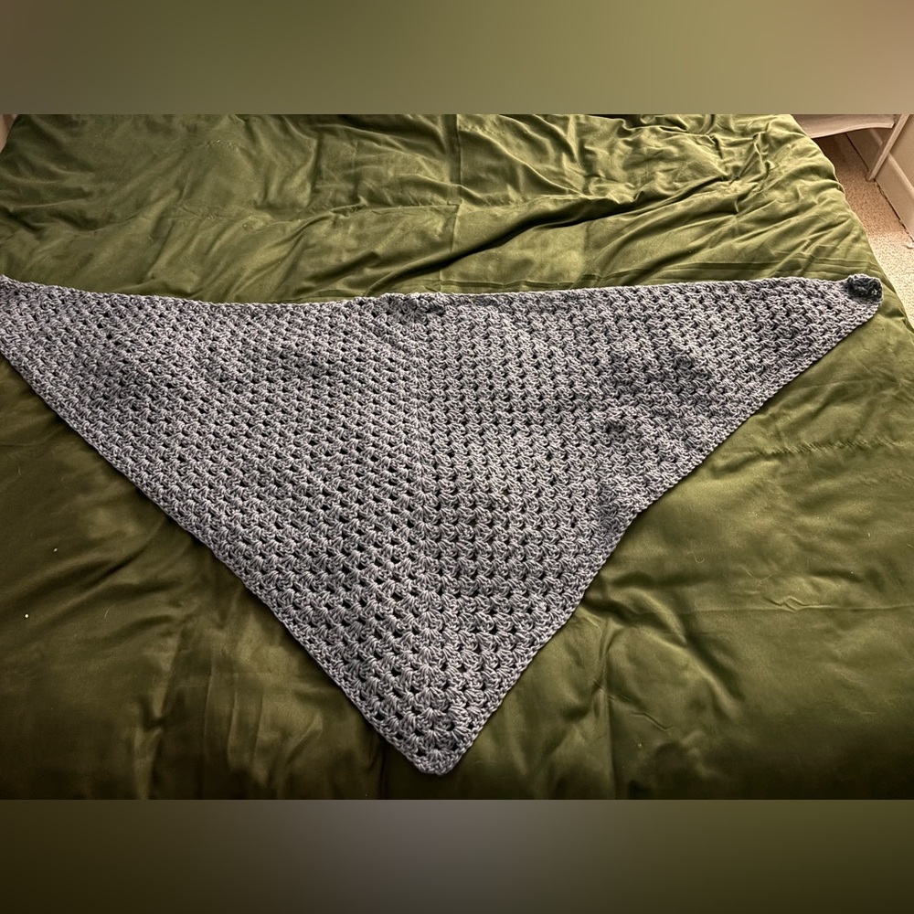 Handmade “blue Jean” colour Crochet Shawl